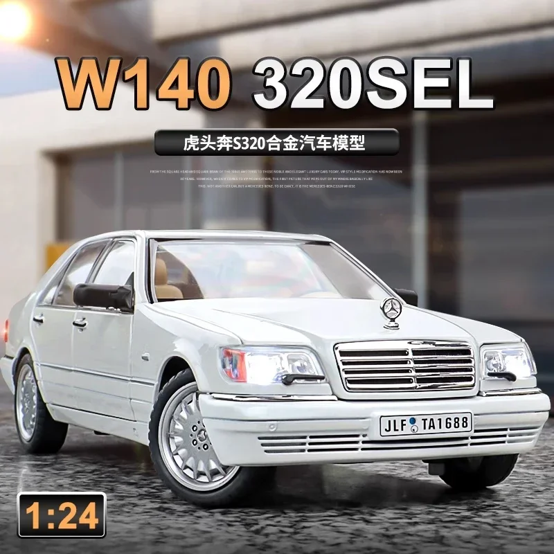 

1:24 Mercedes-Benz W140 320SEL Classic Limousine Alloy Diecast Model Car Sound &light Decoration Gift For Friend Present C335