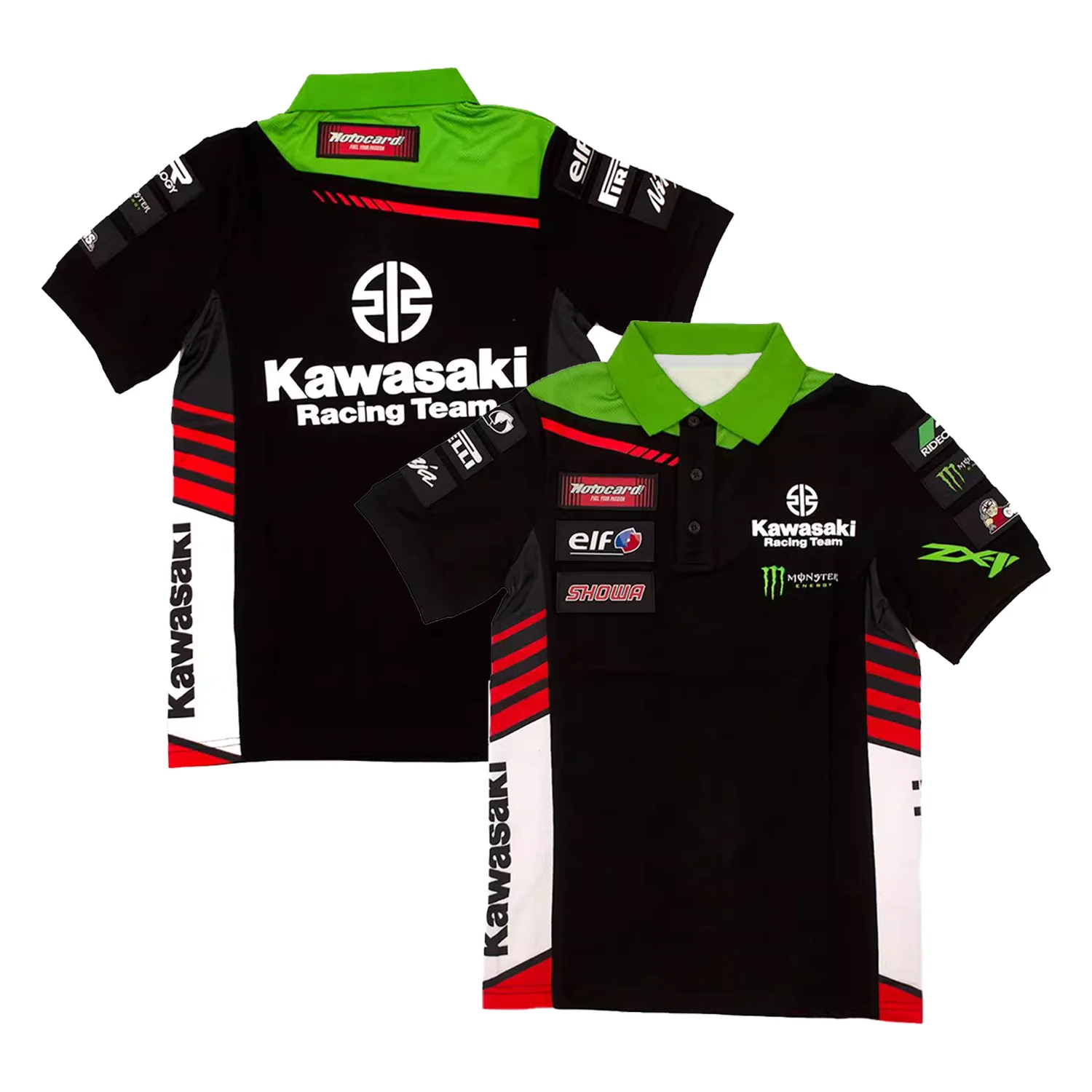 

GP Racing T-shirt Kawasaki Casual POLO Shirt Kawasaki Team Uniform Motorcycle Riding Short Sleeve