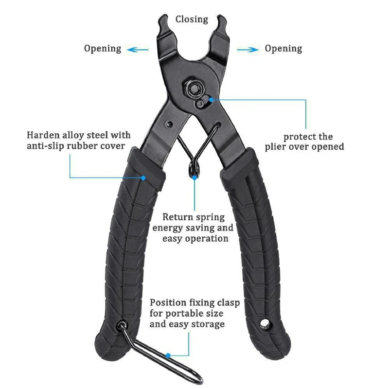 Bike Chain Link Pliers Clamp Splitter Anti Slip Handle Cycling Chain Clamp Multi Link Plier Removal Repair Hand Tool