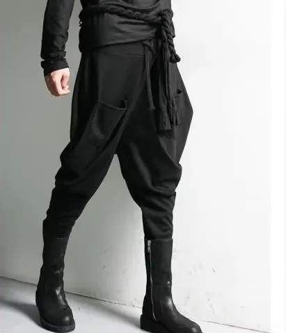 27-46 New 2025 Men's Trousers Male Bloomers Personality Harem Pants Male Skinny Pants Singer Costumes