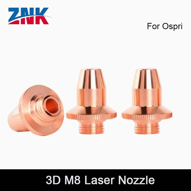 ZNK Ospri  3D M8 Laser Nozzles Laser Tube Cutting Nozzles Bullet Copper Nozzle Single/Double Layer 1.0-4.0 For Ospri Pipe Cutter