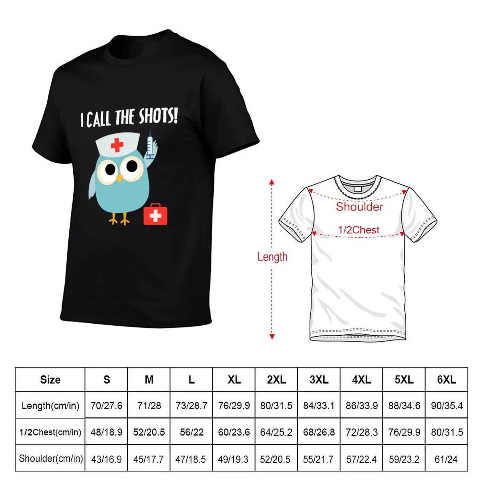 Professions Owl Nurse I Call the Shots T-Shirt oversizeds anime stuff black t shirts for men
