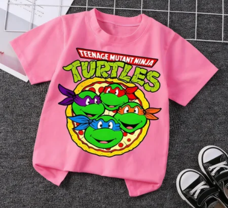 Nickelodeon Children's "Teenage Mutant Ninja Turtles" Cartoon Print T-Shirt - Spring/Summer Pure Cotton Soft and Comfortable Top - view 4
