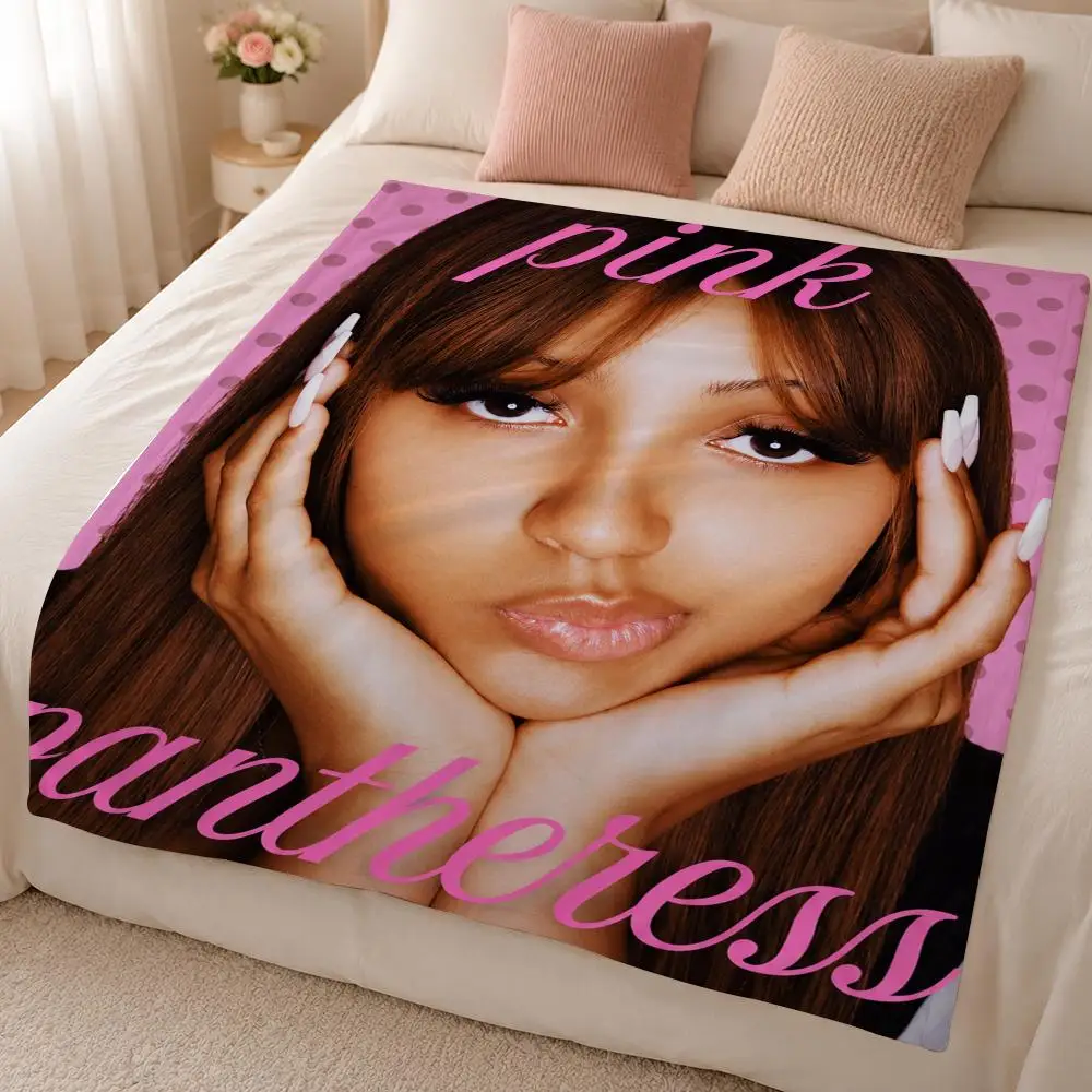 Music P-PinkPantheress British Bedroom Pop Singer Throw 320g Soft Flannel Fleece Throw Blanket Cover Sofa Bed Dorm Nap Gift