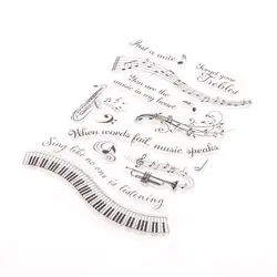 Music Theme Letters Stamps Artwork Lightweight Clear Stamps DIY Handicraft for Journals Album Holidays Cards Making Decoration