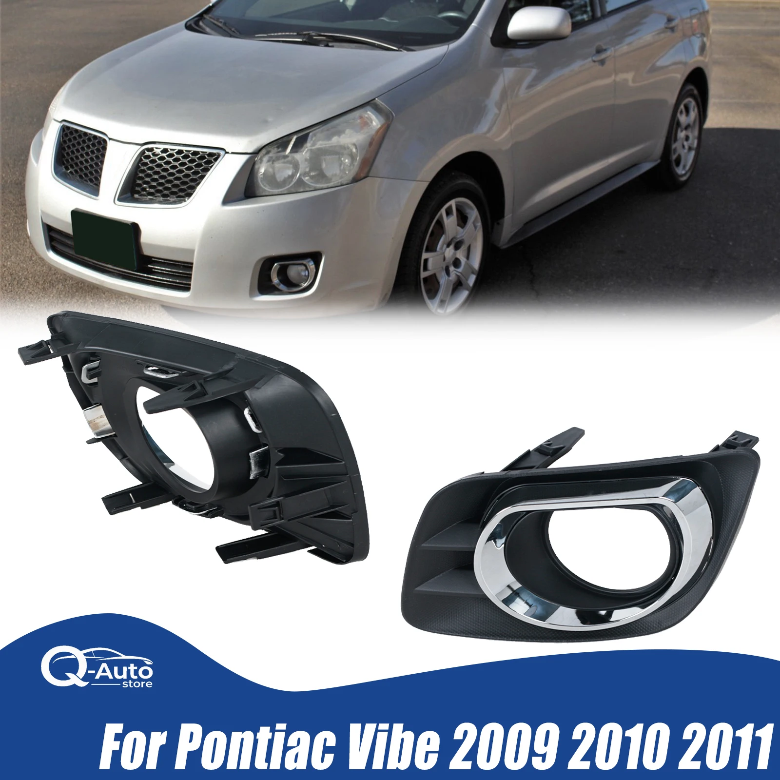 Car Front Bumper Fog Light Grille Frame For Pontiac Vibe 2009 2010 2011 Frame Cap Lid Foglight Cover Car accessories