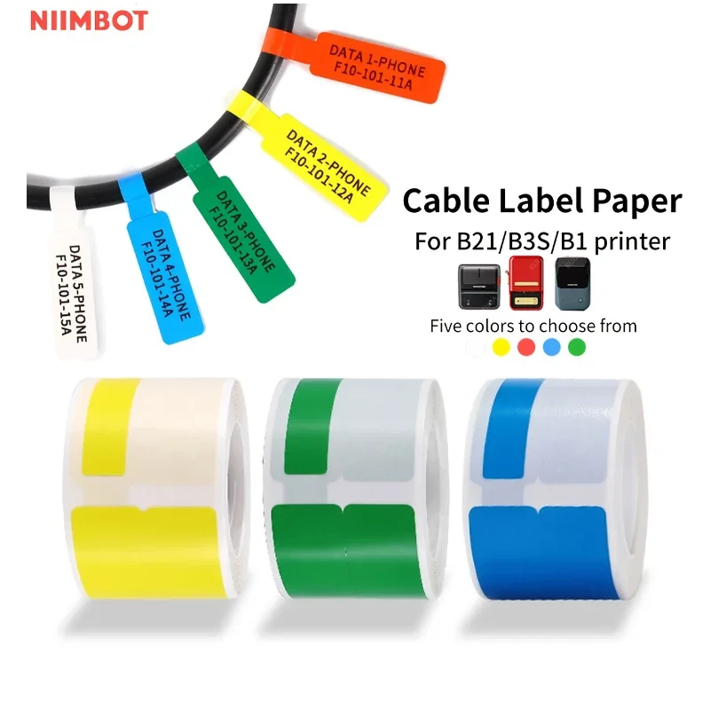 Niimbot B1/B21/B3S Label Paper Mobile Communication Room Network Cable Label Sticker, Color Printing Paper, Waterproof Adhesive