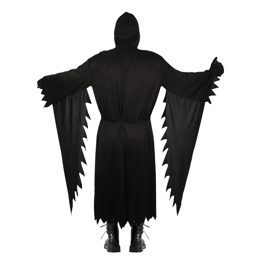 Gruseliges Cosplay-Kostüm, Todesgott, Halloween-Terror-Robe, Rollenspiel-Maske, Erwachsenenkleidung, T-Shirt-Acetatfaser, 00 % Bühnenkostüm