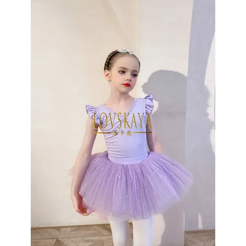 Vestito diviso per bambini vestito da balletto per bambini vestito da ballo autunno vestito da allenamento per ragazza a maniche lunghe set