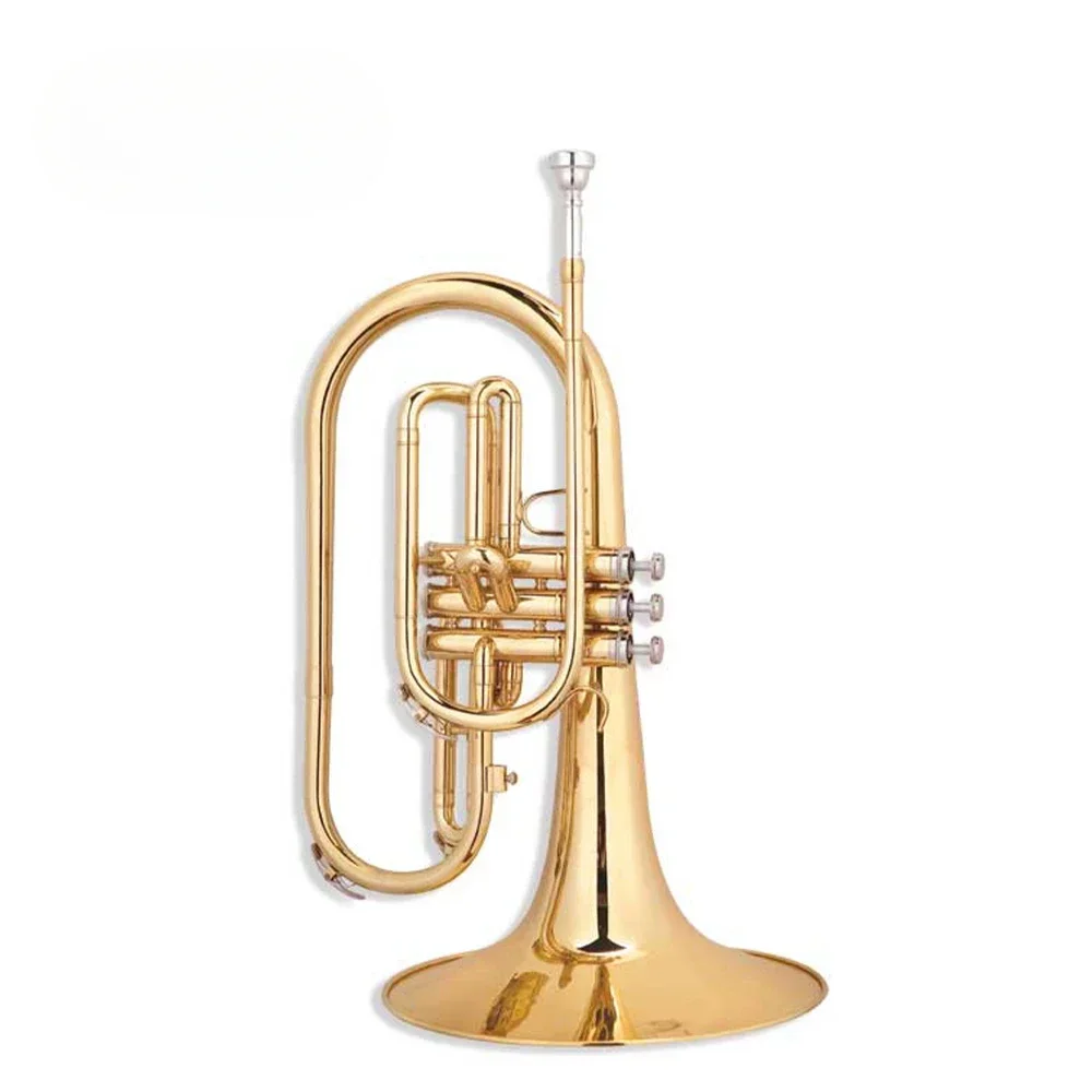 Yellow Brass Body 3 Pistons F Key Brass Instruments Marching Mellophone Marching-Mellophone (MP-G470G)