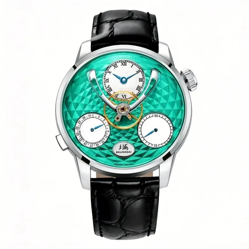 

Shanghai 65TH ANNIVERSARY Tourbillon Watch with Central Flywheel Dial Sapphire Crystal Automatic Mechanical Watch F28