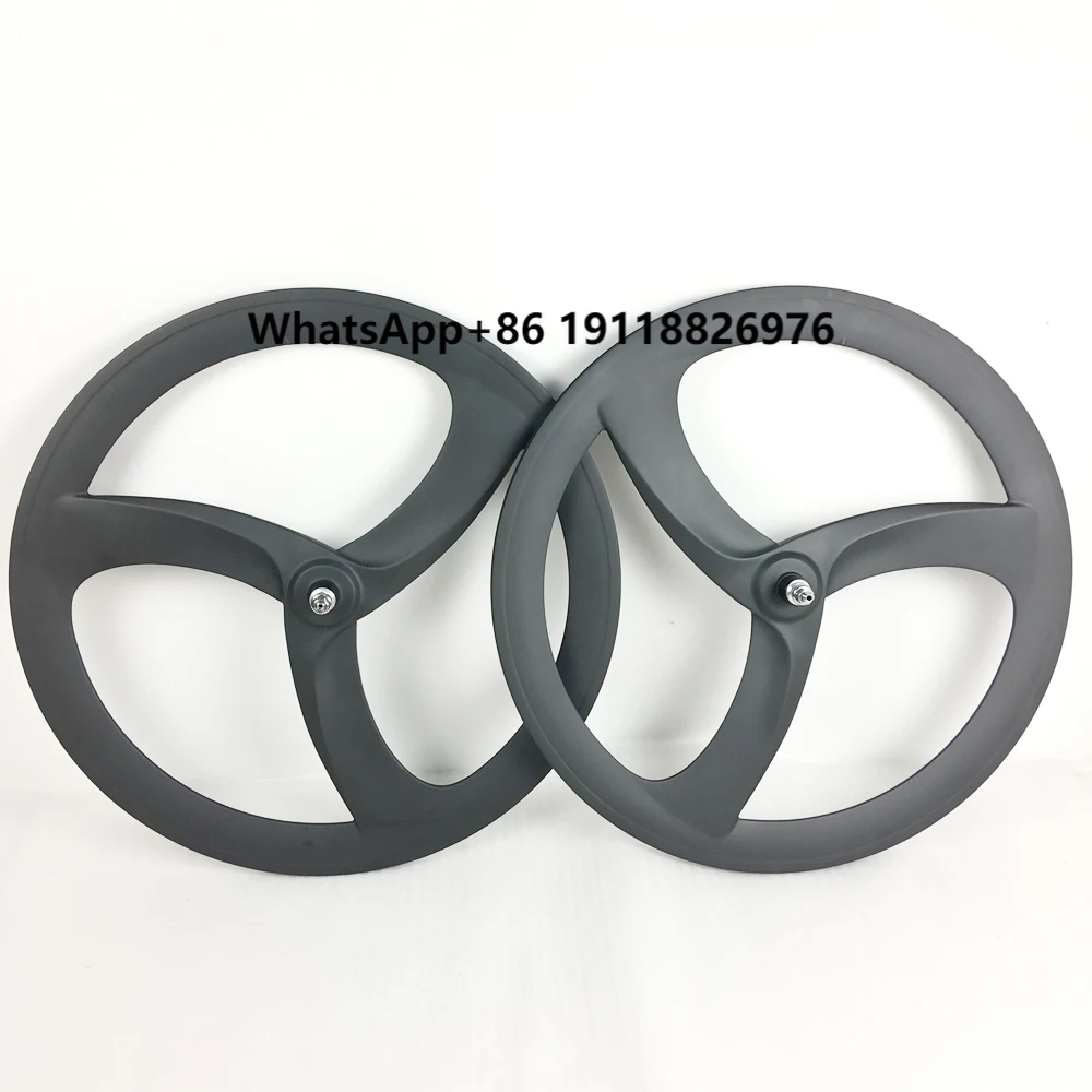 

700c Oem Carbon Tri-spoke Bicycle Rim Wheels for Road Time Trial Track Bike