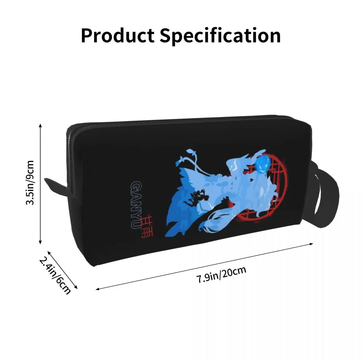 Genshin Impact Ganyu Makeup Bag Cosmetic Organizer Storage Dopp Kit Toiletry Cosmetic Bag for Women Beauty Travel Pencil Case