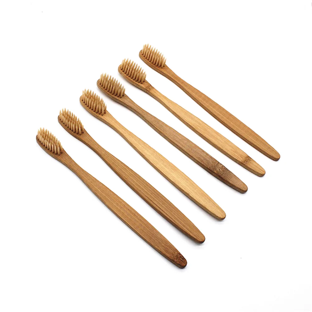 

8 Pcs Bamboo Toothbrush Eco-friendly Bristle Toothbrushes Pulley Soft Fur Wooden