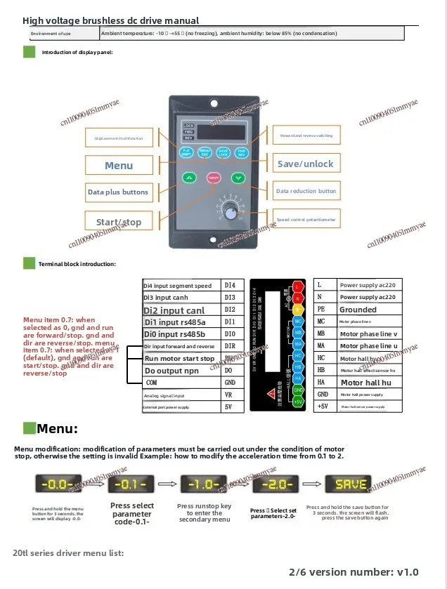 2026 New XZLAC-20T-150W High Voltage Brushless Digital Display Controller Control Board, Geared Motor Drive