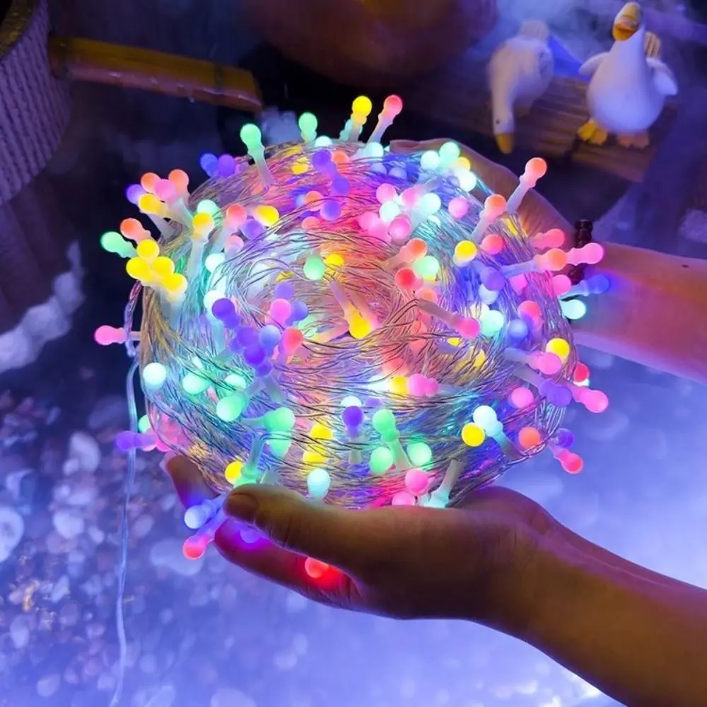 10M 100LED Starry Ball String Light Flashing Color Changing Mini Ball Garland Light Bright Plastic Festival Decorative Lights