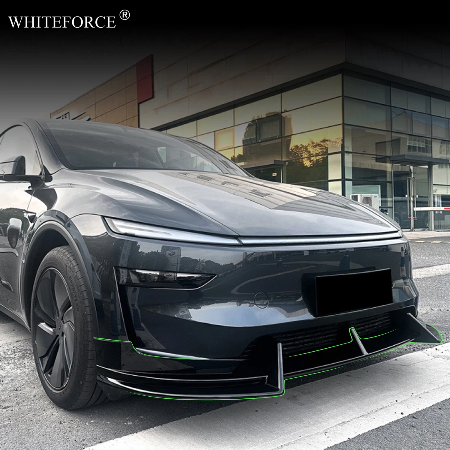 

For Tesla Model Y Juniper Front Bumper Surrounding Front Lip ABS Carbon Fiber Front Shovel Cover Exterior Modification Refitting