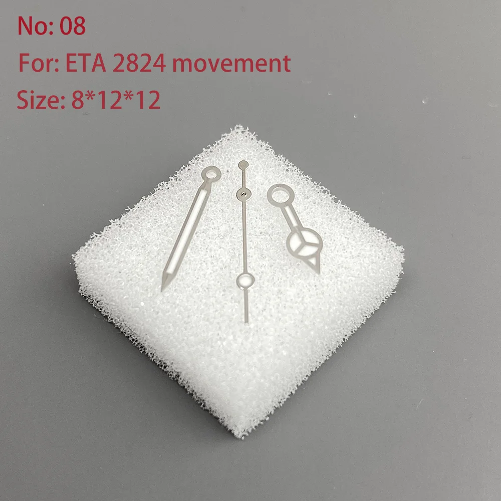 Watch Accessories Watch Needles Suitable for ETA 2824 Movement Watch Hands with Fluorescence Hour Minute Seconds Hands No.08