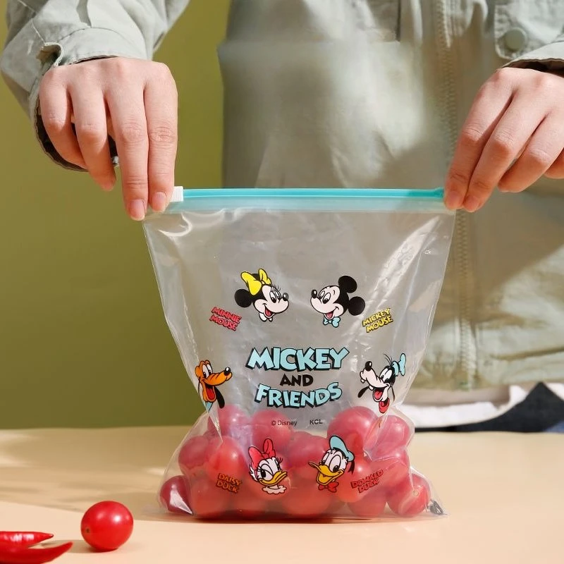 ディズニーミッキー漫画かわいい冷蔵庫鮮度保持バッグクリエイティブ食品バッグ PE 防水密封ポケットアニメ周辺ギフト