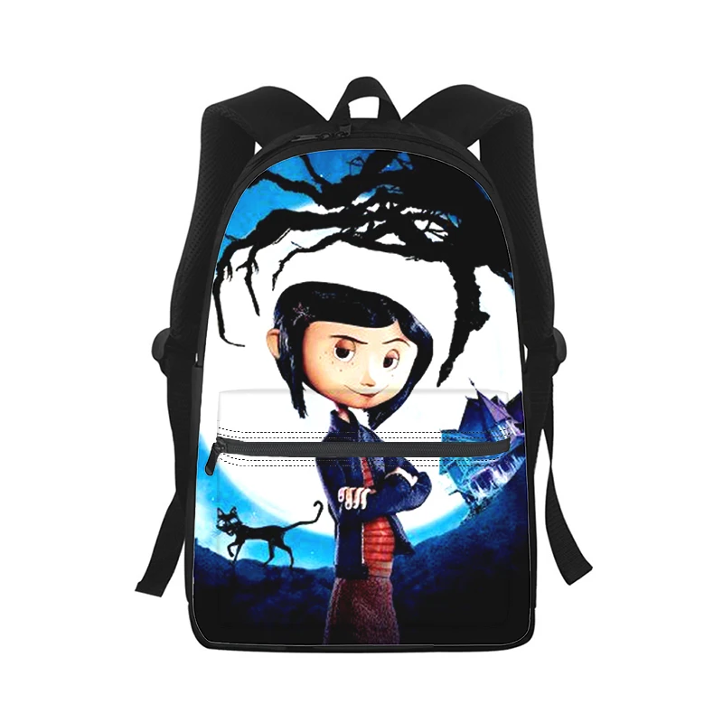 Coraline the Secret Door Men Women Backpack 3D Print Fashion Student School Bag Laptop Backpack Kids Travel Shoulder Bag