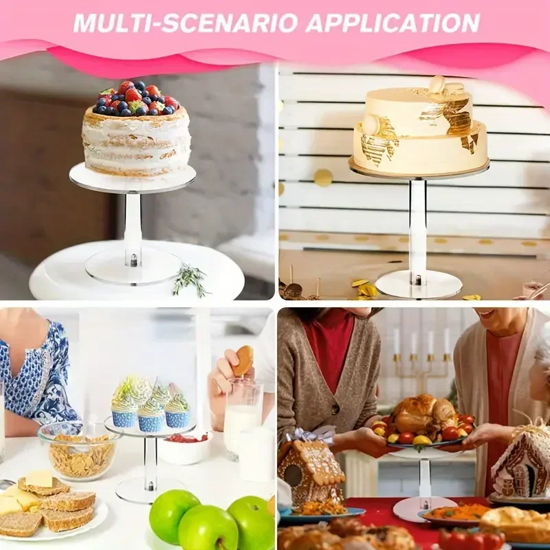 Acrylic Cake stand Detachable  Wedding Dessert Baby Shower Birthday Party Paper Cups Muffin Pastry Cake Decorating Rack Tools