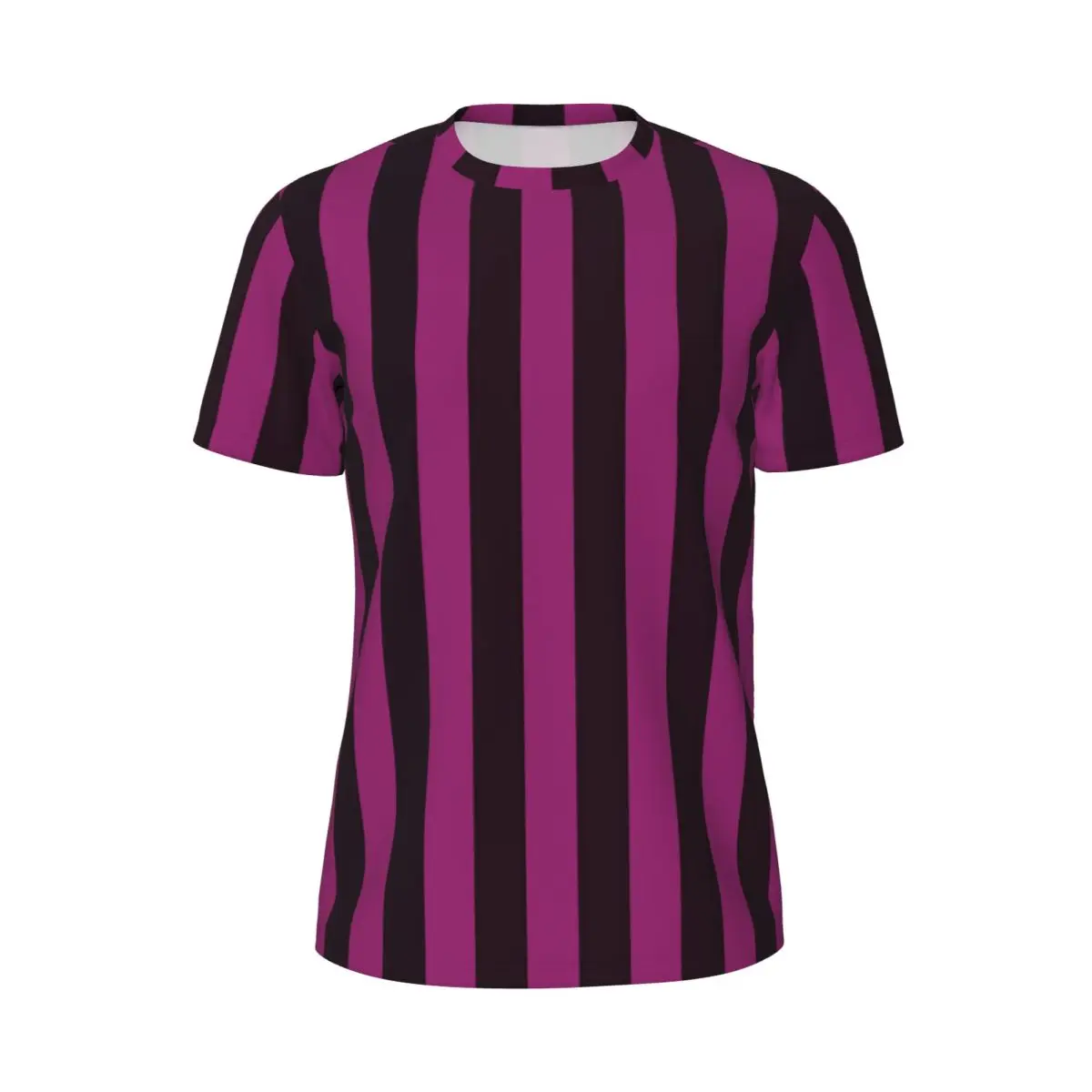 Cherry Pink Striped Sports T-Shirt Vertical Stripes Trendy Cool T-Shirts Men Y2K Tee Shirt Summer Short Sleeve Pattern Tees