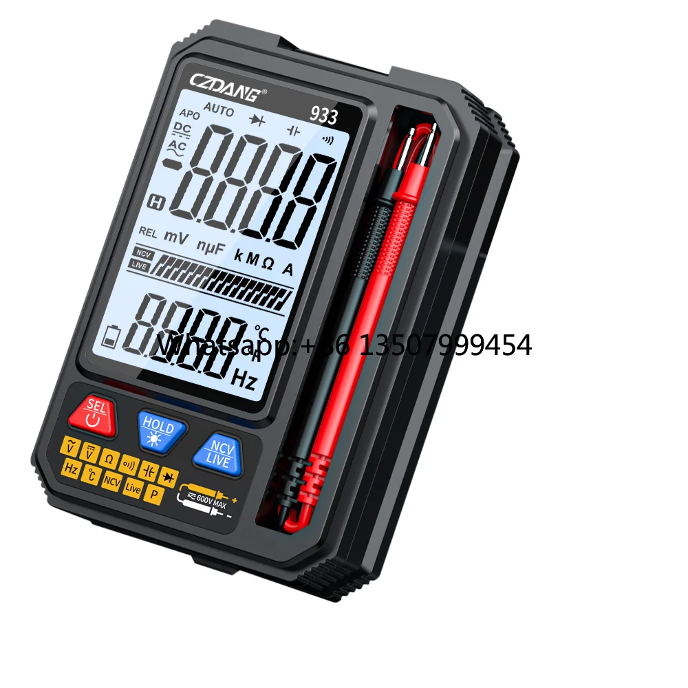 

Model 866 6000 Counts Auto-ranging Digital Multimeter 2.9" Big Size Backlight LCD Screen DC/AC 6V-600V Low