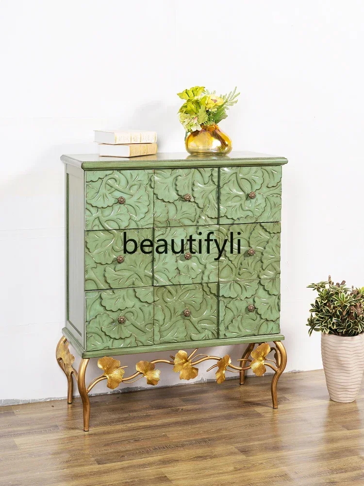 

ss CLiving room storage cabinet Bedroom balcony locker Hallway decorative chest sofa retro side cabinet