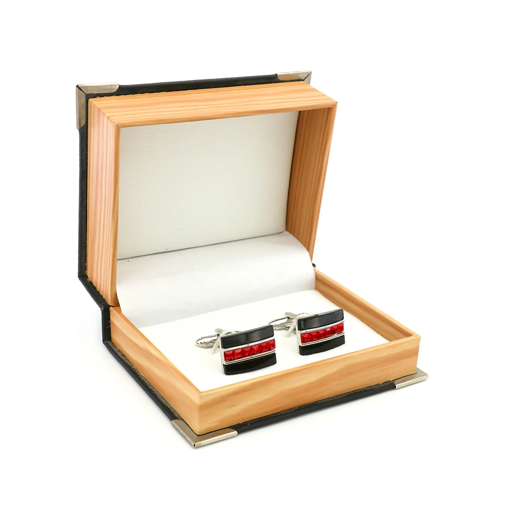 Crystal Cuff Links For Men Luxurious Wedding Design Quality Brass Material Red Color Cufflinks Wholesale&retail