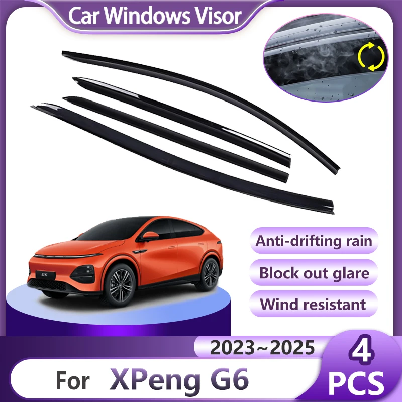 

Car Deflector Visor For XPeng G6 Accessories 2023 2024 2025 Sun Rain Awning Eyebrow Guard Cover Side Window Guards Tools Parts