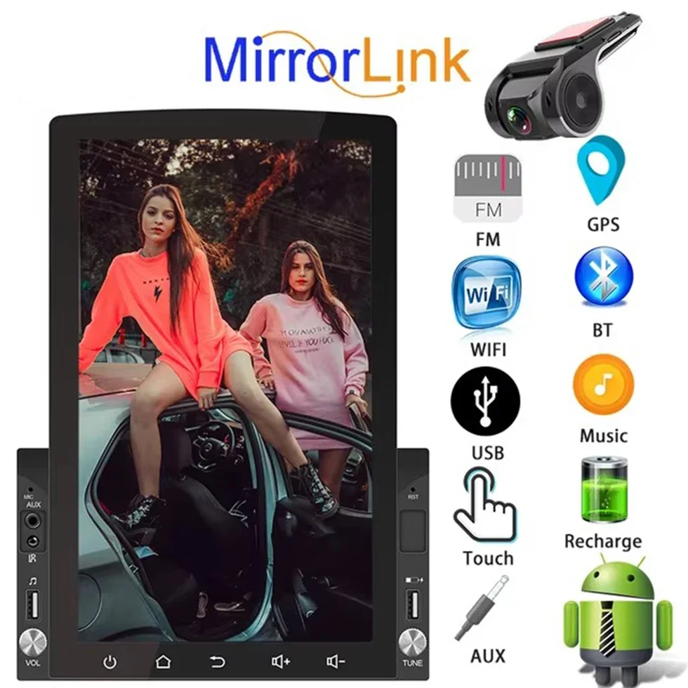 2 Din Android 14 Samochodowy odtwarzacz multimedialny Autoradio Stereo 10-calowy ekran dotykowy Wideo GPS WiFi Odtwarzacz MP5 Auto Radio Mirror link