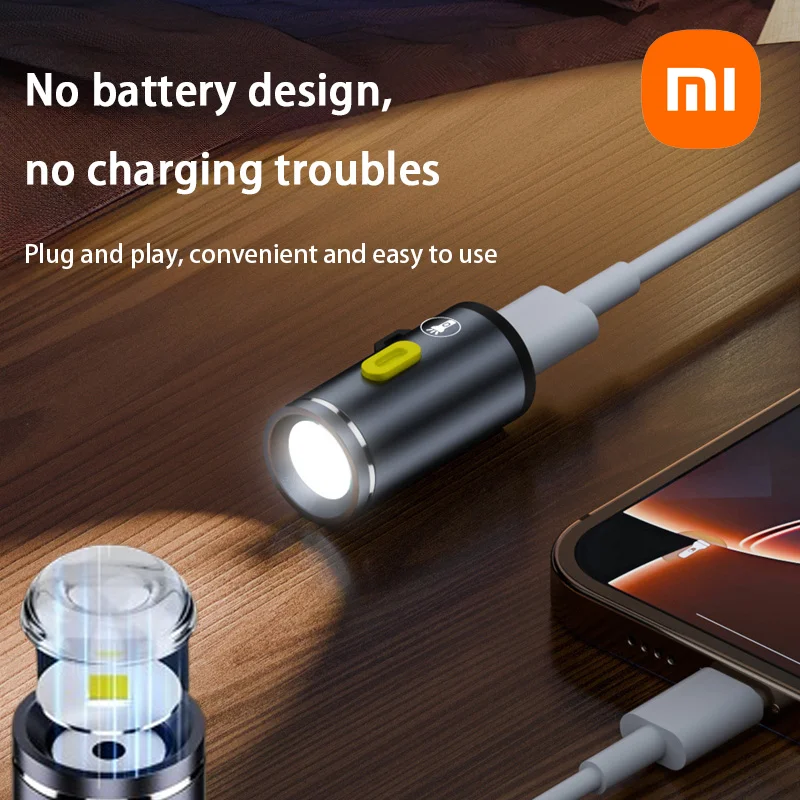 Xiaomi Mini Portable Flashlight High Brightness LED Powered By Type C Connectors Small LED Light LED Torches Perfect For Travel