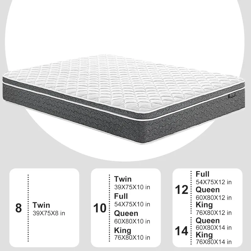 14 Inch Queen Size Mattresses - Memory Foam & Individually Pocket Coils Springs | Pressure Relief | Motion Isolat