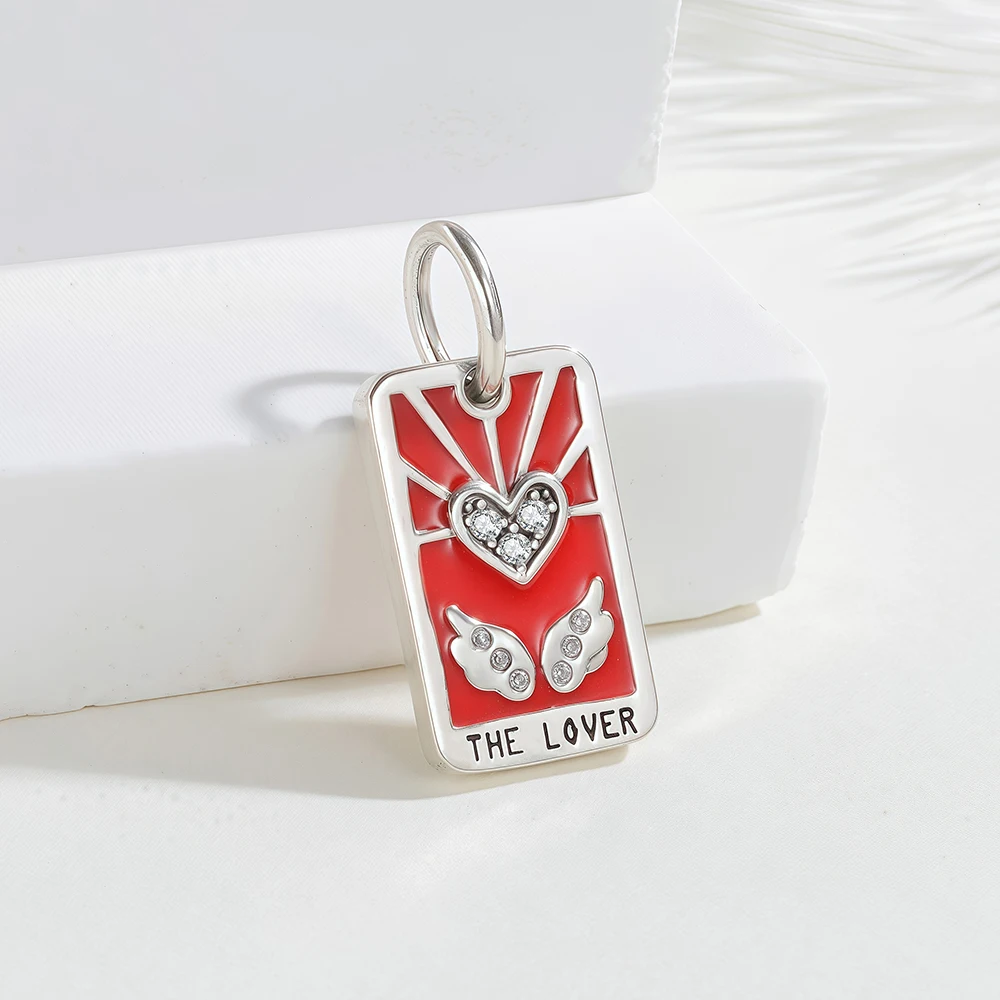 New 925 Sterling Silver Charm Tarot Card Number 6 Lover Bead Original Bracelet Fashion Jewelry For Women Daily Wear Holiday Gift