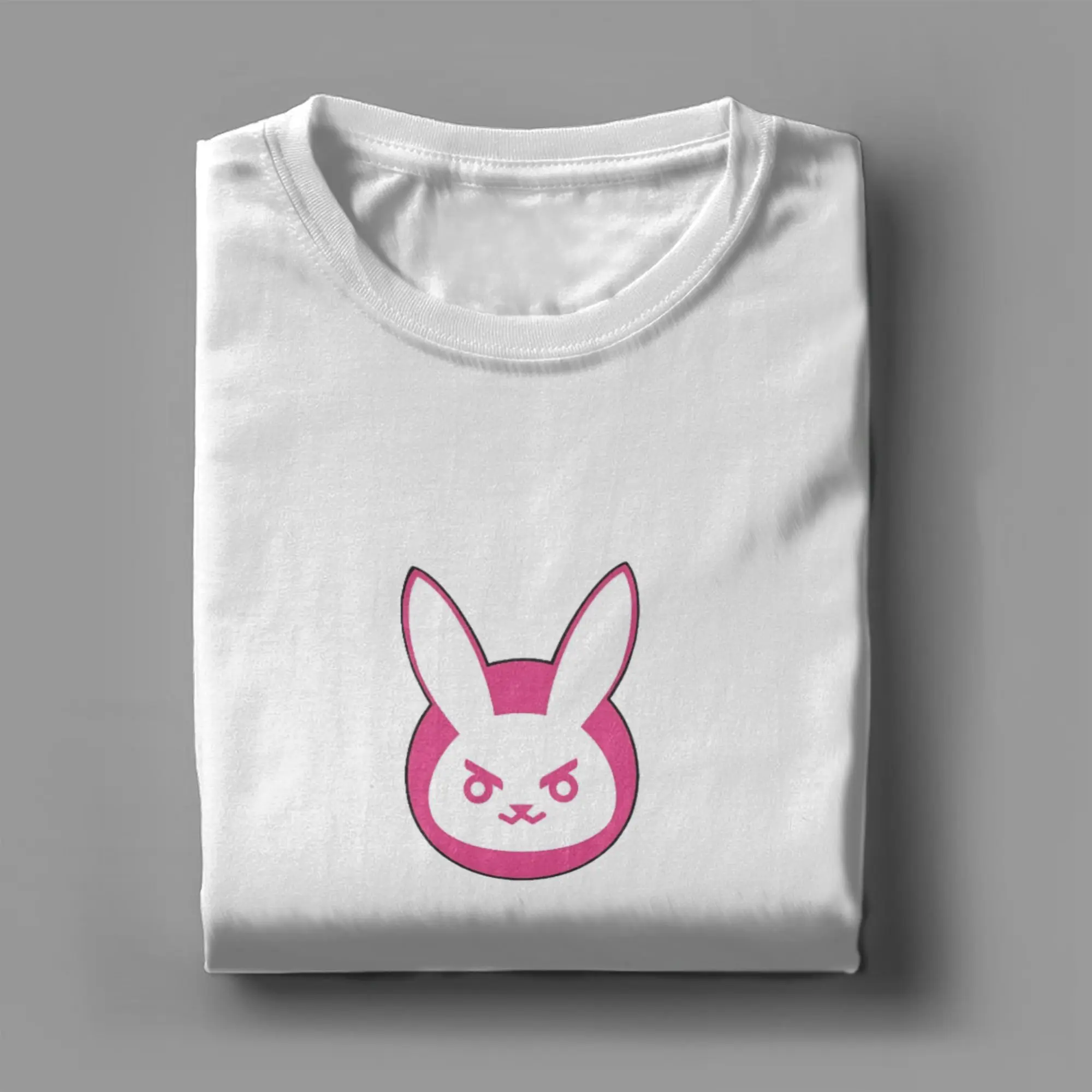 Men Women's T-Shirt Dva Bunny  Novelty 100% Cotton Tee Shirt Short Sleeve Overwatches Game T Shirt Crewneck Clothes Plus Size