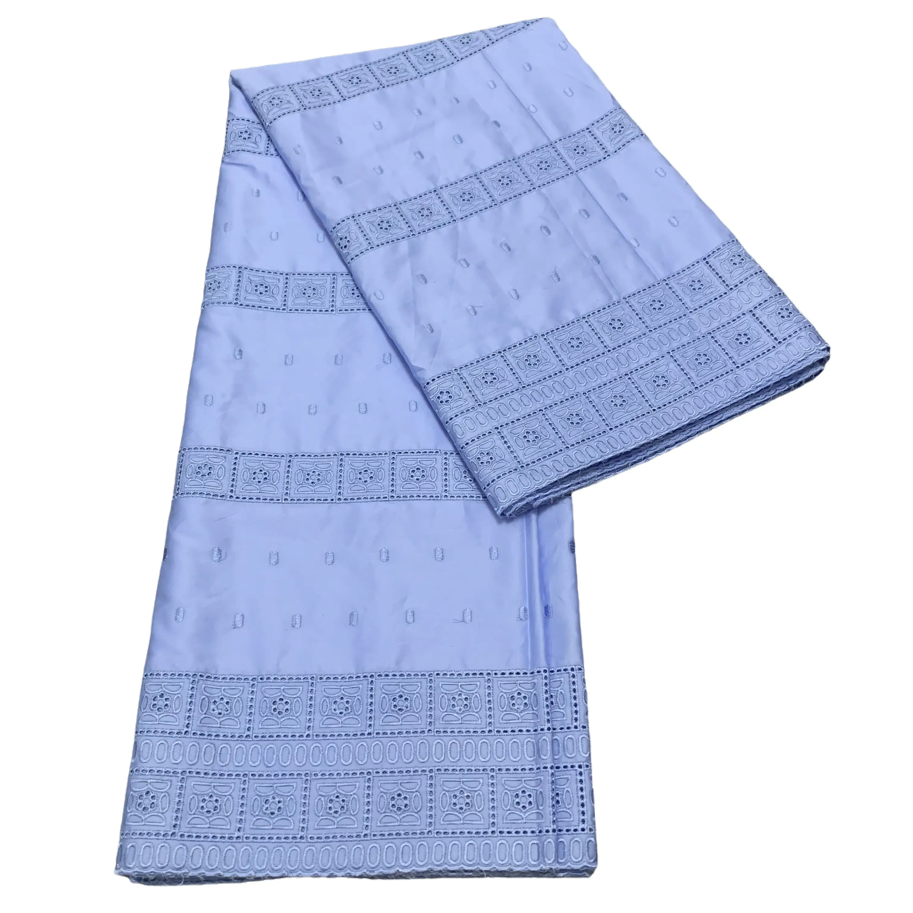 

Нигерийская польская хлопковая кружевная ткань, высокое качество, 5 ярдов, вышитый материал для мужчин, африканская ткань, свадебное платье