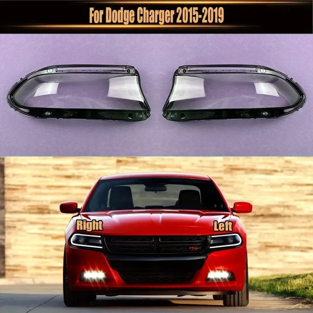 

For Dodge Charger 2015-2019 Headlamp Transparent Cover Lampshade Headlight Shell Lens Plexiglass