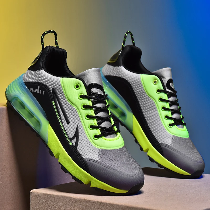 أحذية مشي صيفية جديدة للرجال للجري على الطرق وسادة هوائية متينة بحد أقصى توسيد مريح للتدريب الرياضي. مقاس 46