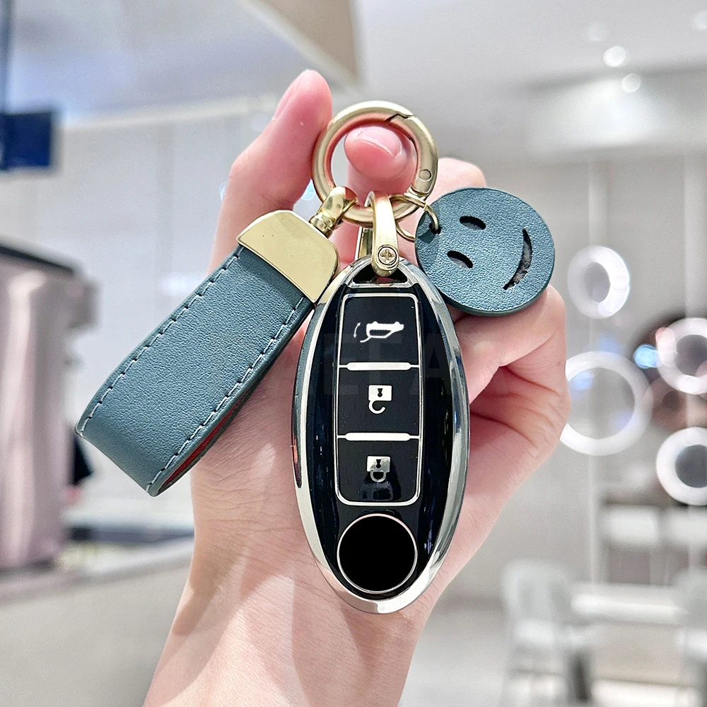 For Nissan Qashqai X-Trail T32 T31 Juke J10 J11 Kicks Tiida Pathfinder Note for Infiniti 3 Buttons TPU Car Key Case Cover Shell
