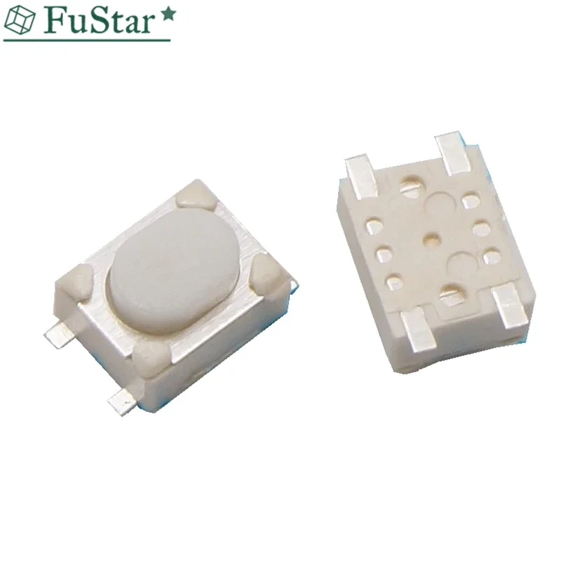 50PCS SMD 4Pin 3X4X2.5MM White Tactile Tact Push Button Micro Switch Momentary 3*4*2.5 mm