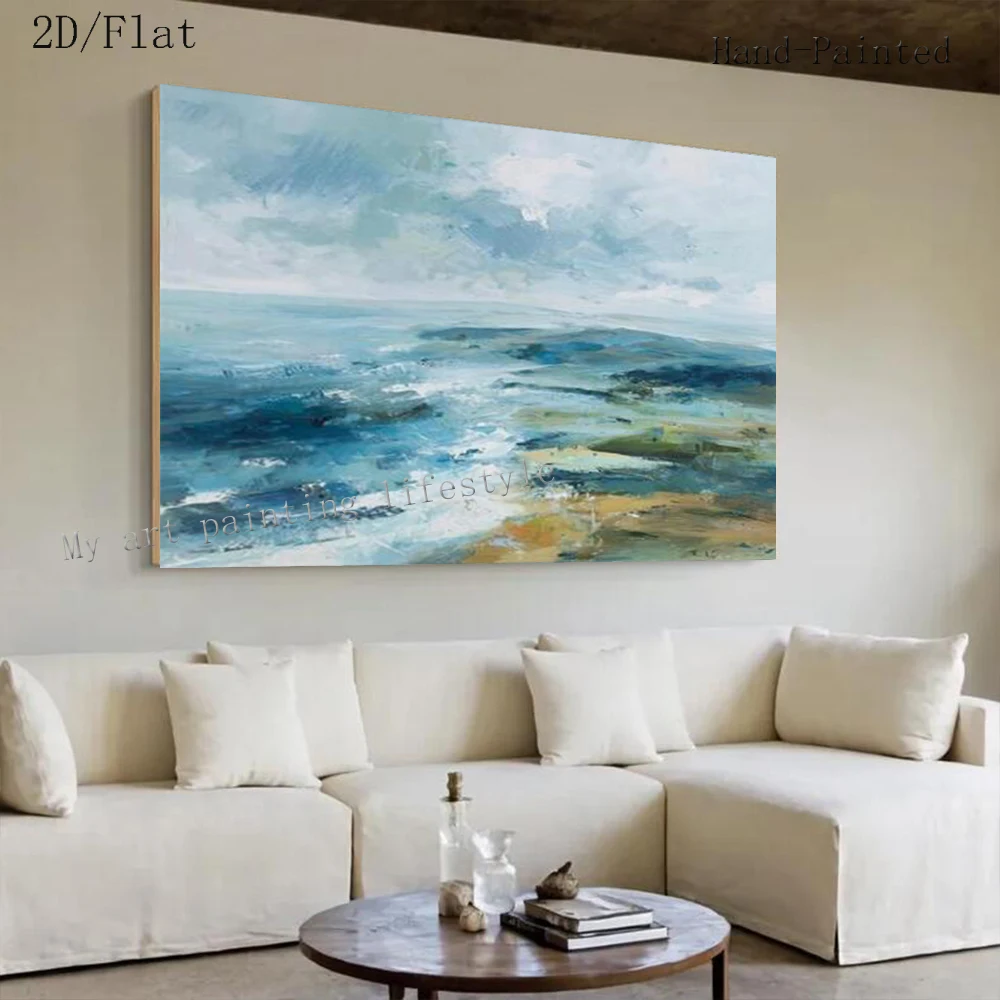 peinture-a-l'huile-abstraite-100-faite-a-la-main-art-mural-nordique-dore-vert-profond-image-originale-pour-salon-decoration-interieure