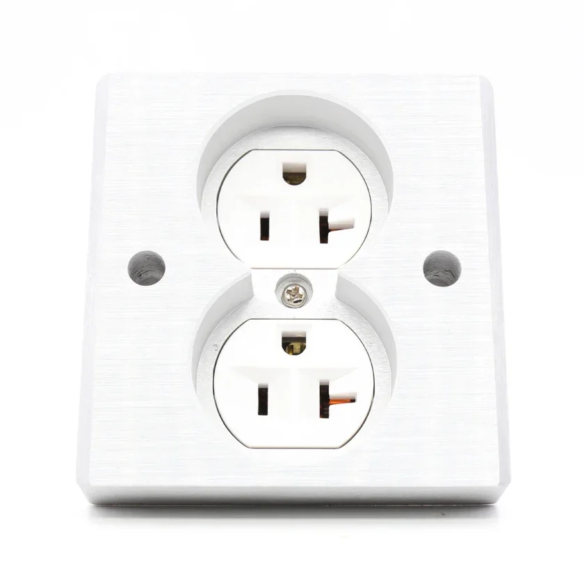 

HIFI Audio US Dual Mains 20A AC Duplex Receptacles Wall Outlet Panel Wall Plate Power Socket US Duplex Distributor Double 3-pole