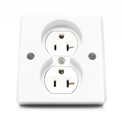 HIFI Audio US Dual Mains 20A AC Duplex Receptacles Wall Outlet Panel Wall Plate Power Socket US Duplex Distributor Double 3-pole