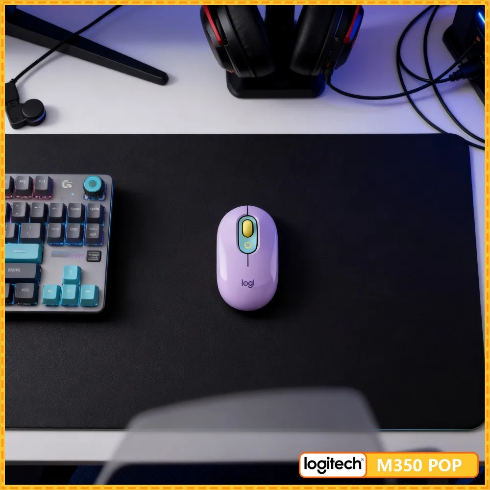 Logitech M350 POP Pebble Wireless Mouse - 77G Lightweight, Silent Click, Recycled Plastic, 18-Month Battery