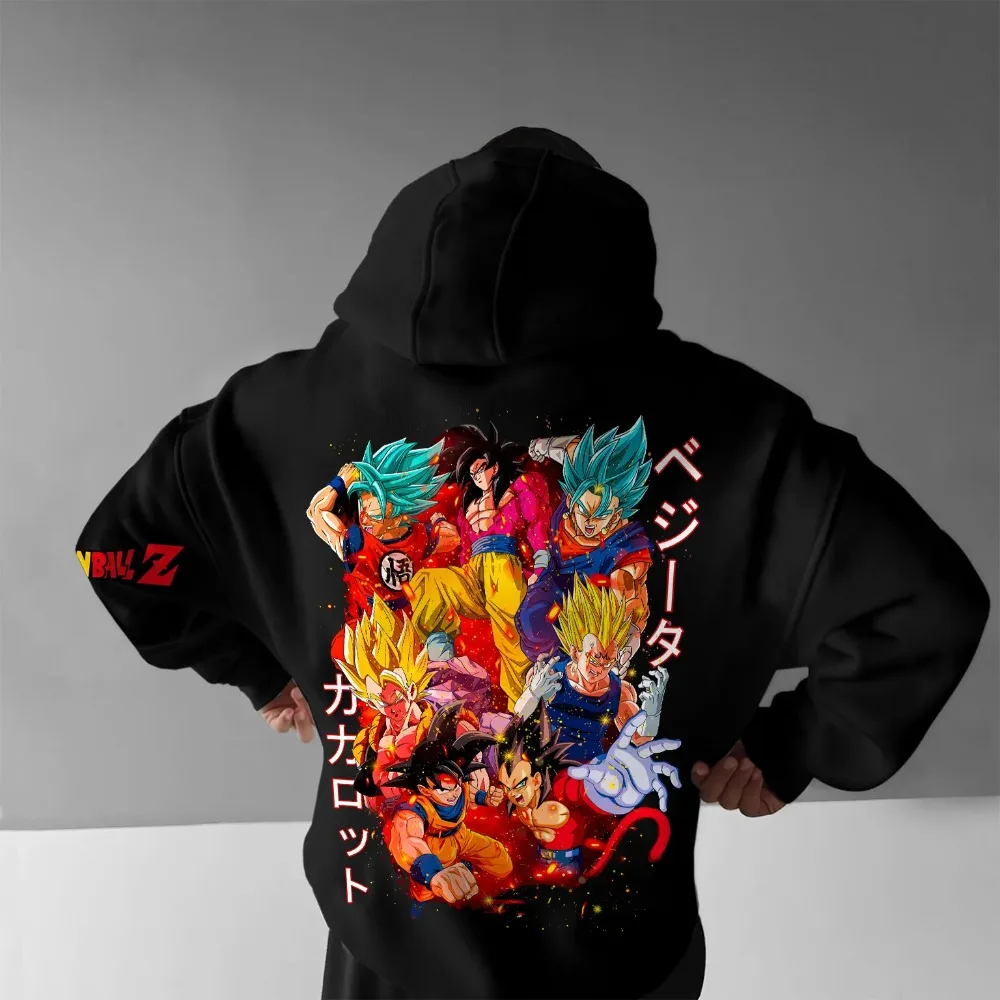 Dragon Ball Men's Zipper Coat Hoodie Sweater Long-sleeved Jacket Son Goku Vegeta Gogeta Anime Spring And Autumn Top Winter