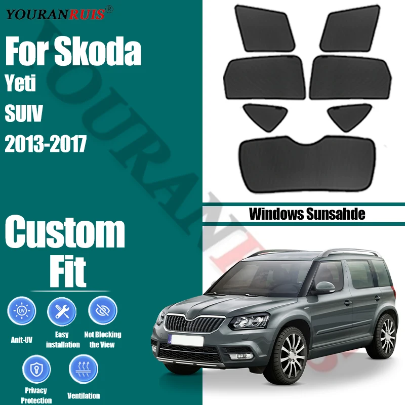 

Customize For Skoda Yeti SUV 2013-2017 Car Side Windows Sunshade Curtains Mesh Heat Insulation Protect Privacy Accessories