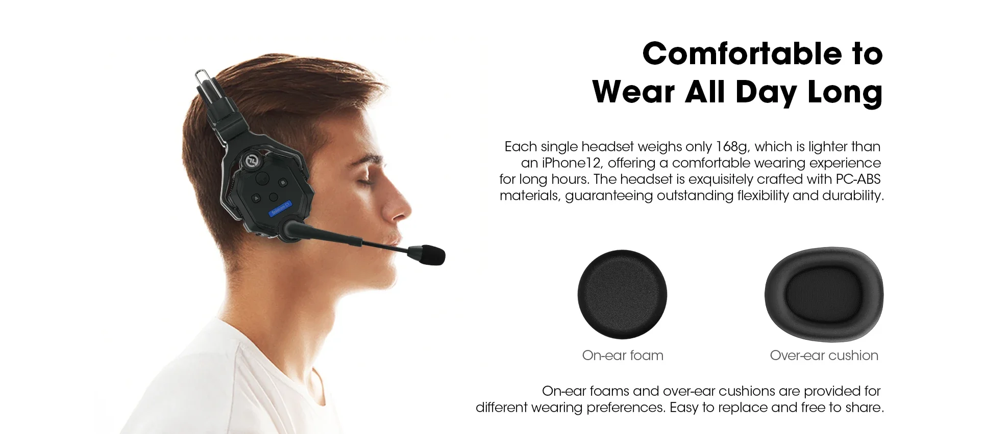 Camera Accessories Hollyland Solidcom C1 Wireless Intercom Communication Headset Headphone Microphone