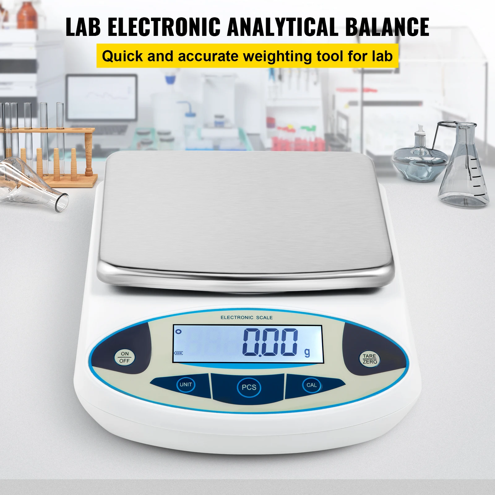 VEVOR Kitchen Scale 5000g x 0.01g Lab Analytical Balance W/ LCD Backlit Screen Digital Weight Mini Precision Pocket Electronic