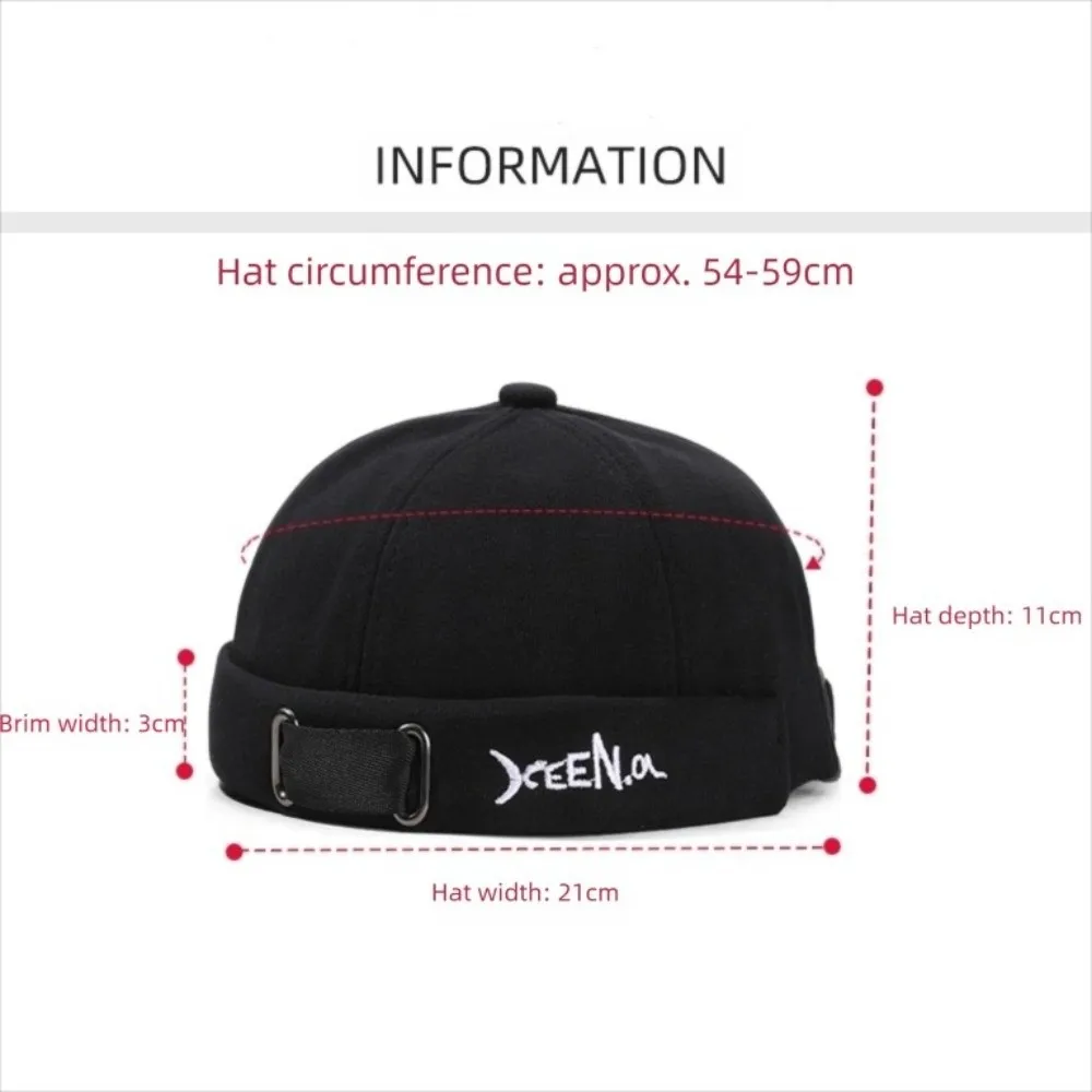 قبعة عصرية قابلة للتنفس بدون إطار قابلة للتعديل بلون سادة قبعة صغيرة للجنسين