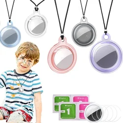 Clear AirTag Holder Keychain with Necklace for Kids,  Anti-Lost GPS Dog, Cat, Keys, Luggage for Apple AirTag Holder Bracelet wri